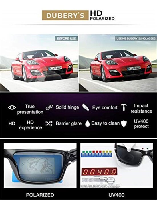 Polarized Rectangle Sunglasses UV400 Classic Fashion Unisex Outdoor Eyewear